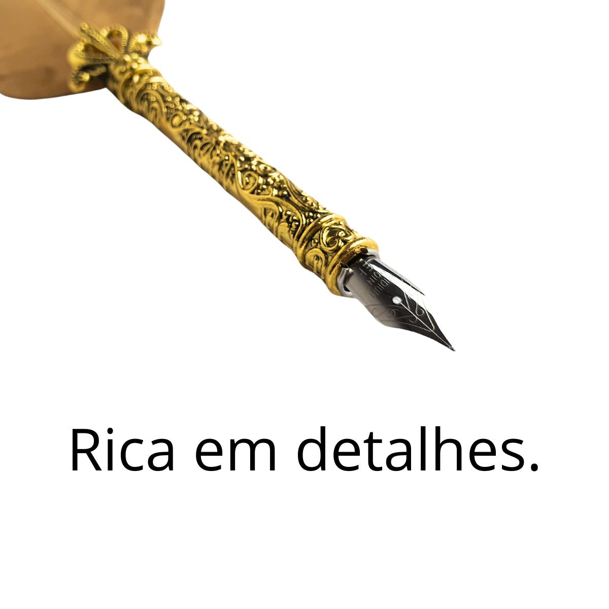 Caneta Tinteiro Pena Simples Dourado M1 Caneta Tinteiro Pena Simples Dourado M1